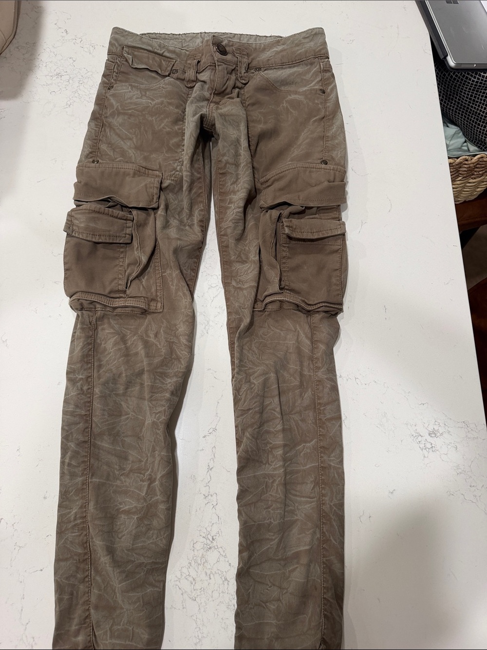 Women’s  Cargo Pants in Taupe Brown - Durable Utility Style